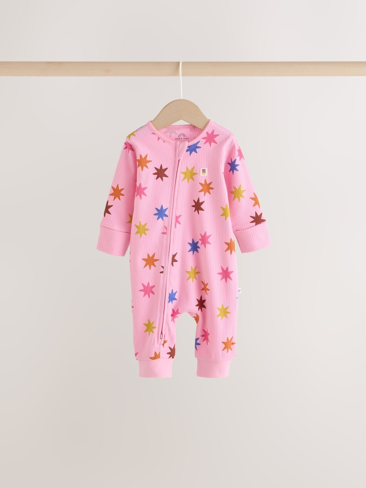 Bright Star Two Way Zip Baby Sleepsuits 3 Pack (0mths-3yrs) - Image 2 of 9
