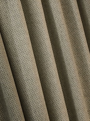 Grey/Natural Brushed Mini Geo Blackout/Thermal Pencil Pleat Curtains - Image 6 of 6