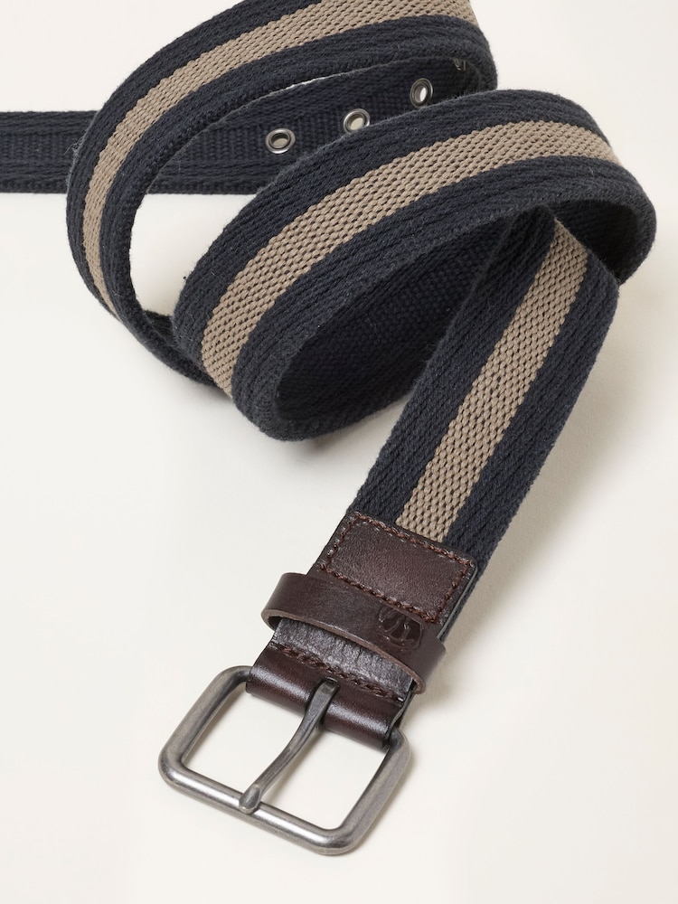 FatFace Black Stripe Webbing Belt - Image 2 of 3 FatFace Black Stripe Webbing Belt - Image 2 of 3