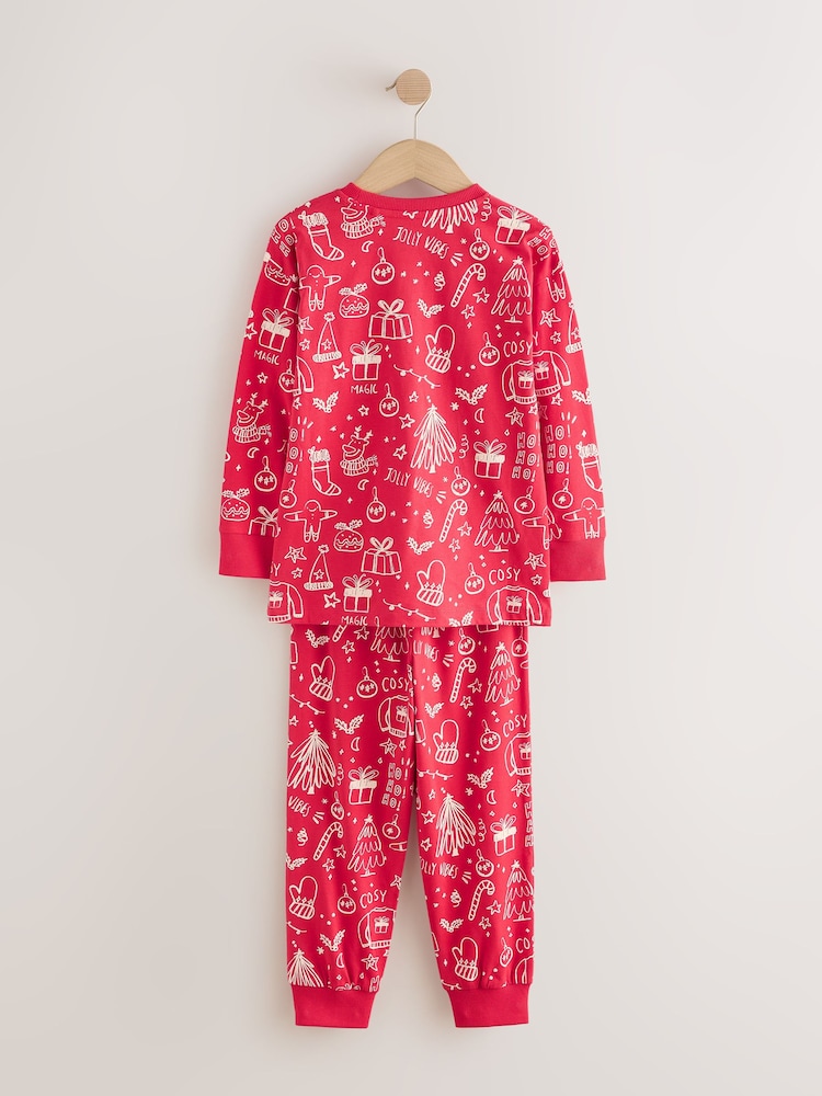 Red All Over Print Christmas Matching Family Pyjamas (9mths-16yrs) - Image 2 of 4