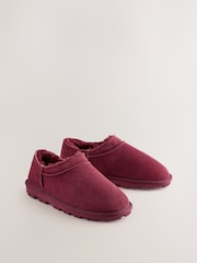 Burgundy Red Suede Mini Boot Slippers - Image 7 of 9
