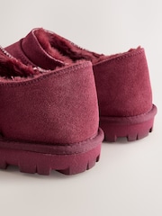 Burgundy Red Suede Mini Boot Slippers - Image 8 of 9
