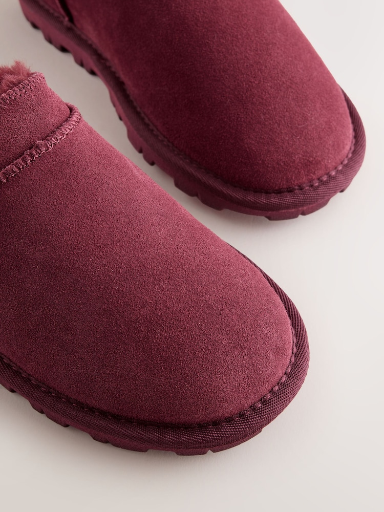 Burgundy Red Suede Mini Boot Slippers - Image 9 of 9 Burgundy Red Suede Mini Boot Slippers - Image 9 of 9