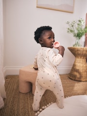 Brown Ditsy Floral 3 Pack Two Way Zip Baby Sleepsuit (0-3yrs) - Image 3 of 16