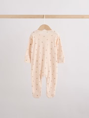 Brown Ditsy Floral 3 Pack Two Way Zip Baby Sleepsuit (0-3yrs) - Image 9 of 16