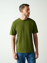 White/Olive/Green/Stone/Purple/Yellow Regular Fit Essential Cotton T-Shirts 6 Pack - Image 11 of 17