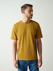 White/Olive/Green/Stone/Purple/Yellow Regular Fit Essential Cotton T-Shirts 6 Pack - Image 14 of 17