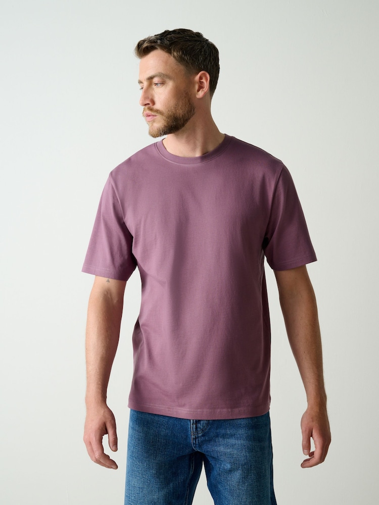 White/Olive/Green/Stone/Purple/Yellow Regular Fit Essential Cotton T-Shirts 6 Pack - Image 17 of 17