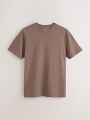 Brown Slim Fit Essential Crew Neck Cotton T-Shirt - Image 5 of 7
