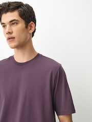 Purple Grape Regular Fit Essential Crew Neck Cotton T-Shirt - Image 4 of 8