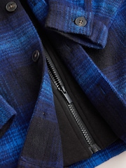 Cobalt Blue Check Borg Lined Hooded Shacket (3-16yrs) - Image 4 of 5
