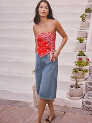 Light Blue Bermuda Denim Jort Shorts - Image 1 of 10