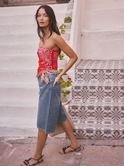 Light Blue Bermuda Denim Jort Shorts - Image 3 of 10