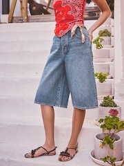 Light Blue Bermuda Denim Jort Shorts - Image 5 of 10