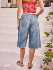 Light Blue Bermuda Denim Jort Shorts - Image 6 of 10