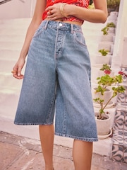 Light Blue Bermuda Denim Jort Shorts - Image 7 of 10