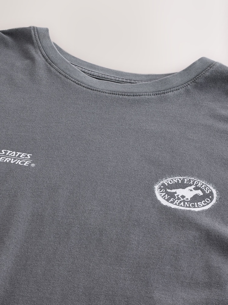 Grey Stamps Relaxed Fit US Postal Service License Graphic T-Shirt - Image 10 of 10 Grey Stamps Relaxed Fit US Postal Service License Graphic T-Shirt - Image 10 of 10