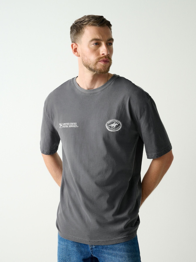 Grey Stamps Relaxed Fit US Postal Service License Graphic T-Shirt - Image 2 of 10 Grey Stamps Relaxed Fit US Postal Service License Graphic T-Shirt - Image 2 of 10