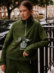 Khaki Green Quarter Zip Sweatshirt - Image 2 of 7