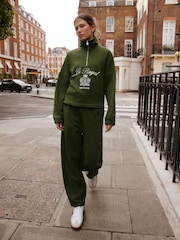 Khaki Green Quarter Zip Sweatshirt - Image 3 of 7