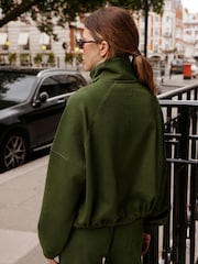 Khaki Green Quarter Zip Sweatshirt - Image 6 of 7