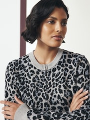 Gris léopard - Zip Through Cosy Cardigan - Image 5 de 8