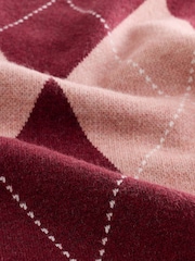 Wine/Pink Crew Neck Knit Look Jumper - Image 7 of 8