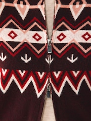 Vino Fair Isle - Cárdigan acogedor con cremallera - Imagen 5 de 8