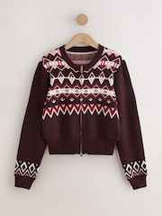 Vino Fair Isle - Cárdigan acogedor con cremallera - Imagen 6 de 8