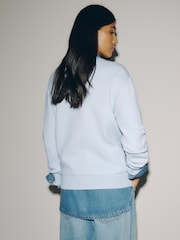 Blue Crew Neck Knit Look Jumper - Image 3 of 7