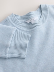 Blue Crew Neck Knit Look Jumper - Image 7 of 7