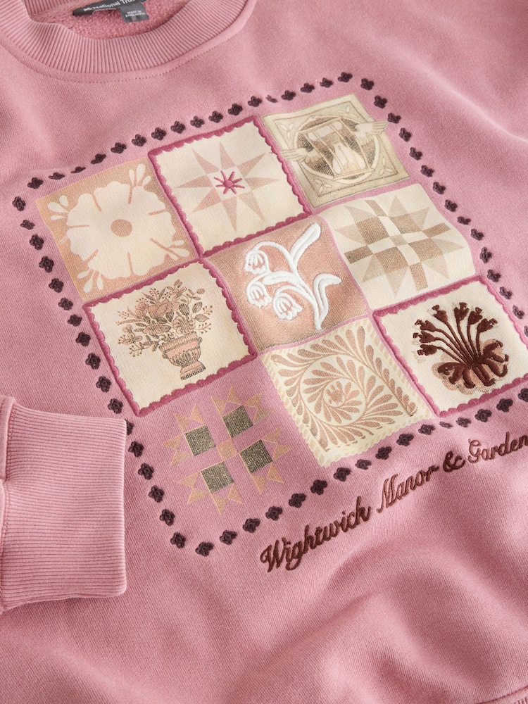 Pink Graphic Crew Neck Sweatshirt - Image 9 of 9 Pink Graphic Crew Neck Sweatshirt - Image 9 of 9