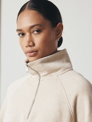 Neutral Marl Quarter Zip Sweatshirt - Image 5 of 9