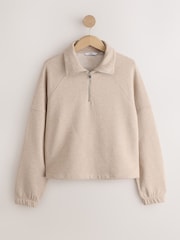 Neutral Marl Quarter Zip Sweatshirt - Image 6 of 9