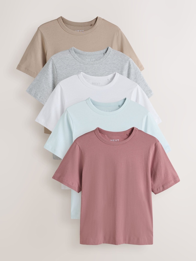Mineral - Short Sleeve Crew Neck Girlfriend T-Shirts 5 Pack - Larawan 1 ng 12