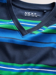 Cobalt Blue Long Sleeve High V-Neck T-Shirt - Image 7 of 8