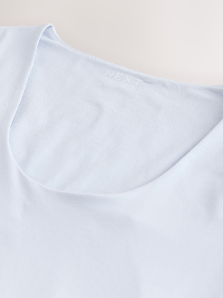 Blue Fitted Crew Neck Long Sleeve T-Shirt - Image 3 of 3 Blue Fitted Crew Neck Long Sleeve T-Shirt - Image 3 of 3