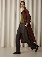 橄欖綠 - Cinch Waist Long Sleeve Top - 圖片 3，共 5
