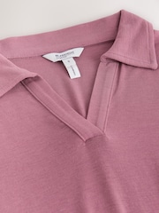 Mauve Purple N. Premium Open Collar Long Sleeve Top - Image 5 of 6
