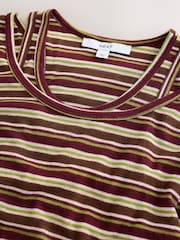 Brown Stripe Layered Long Sleeve Top - Image 9 of 10