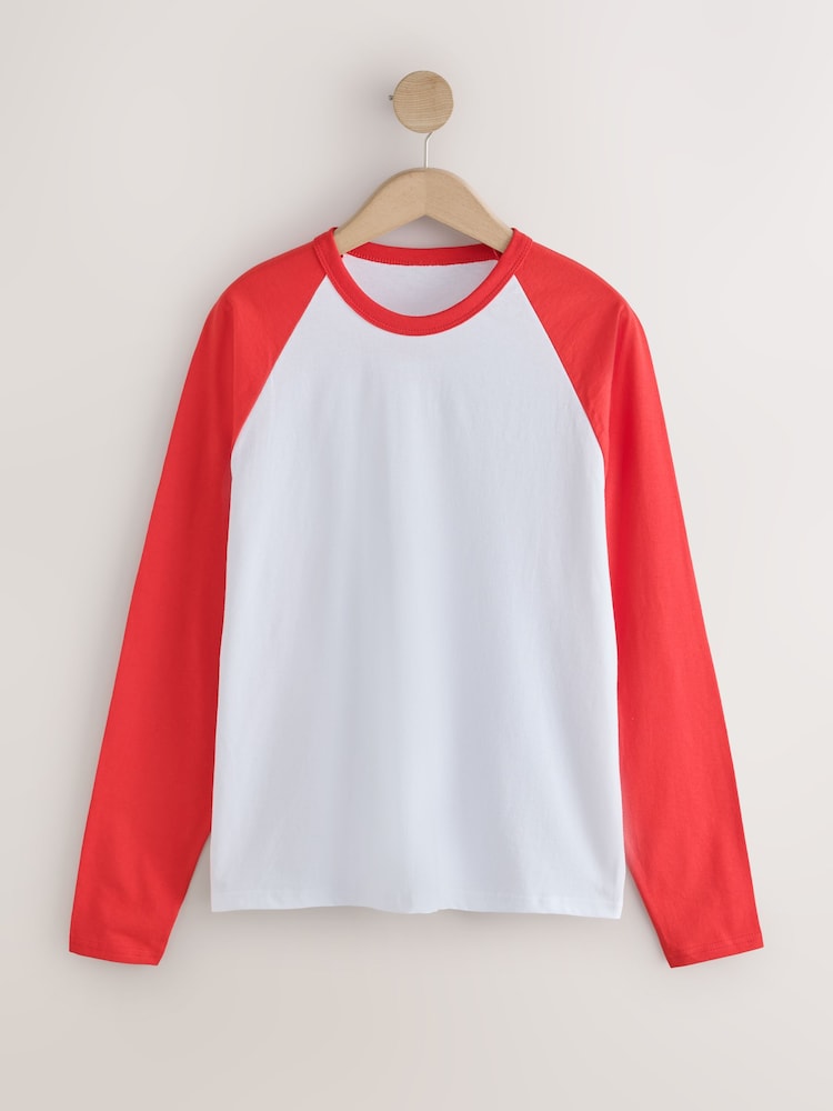 Red Long Sleeve Raglan T-Shirt - Image 1 of 3