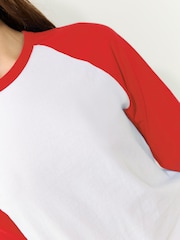 Red Long Sleeve Raglan T-Shirt - Image 4 of 7