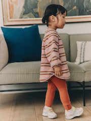 Pink/Cream Stripe Sweatshirt and Leggings Set (3mths-7yrs) - Image 2 of 9