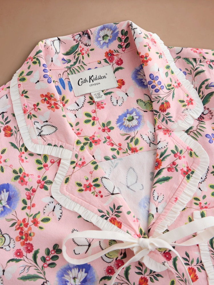 Cath Kidston Pink Butterfly Bloom Button Through Pyjamas - Image 2 of 6 Cath Kidston Pink Butterfly Bloom Button Through Pyjamas - Image 2 of 6