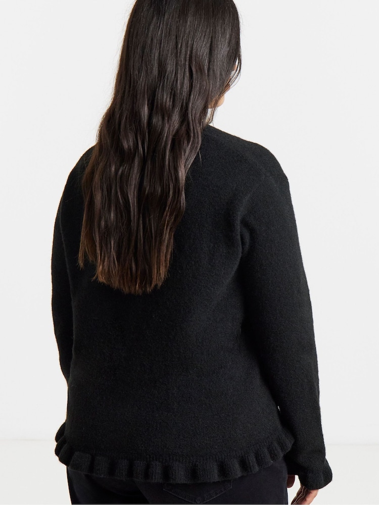 Simply Be Black Frill Cardigan - Image 2 of 4