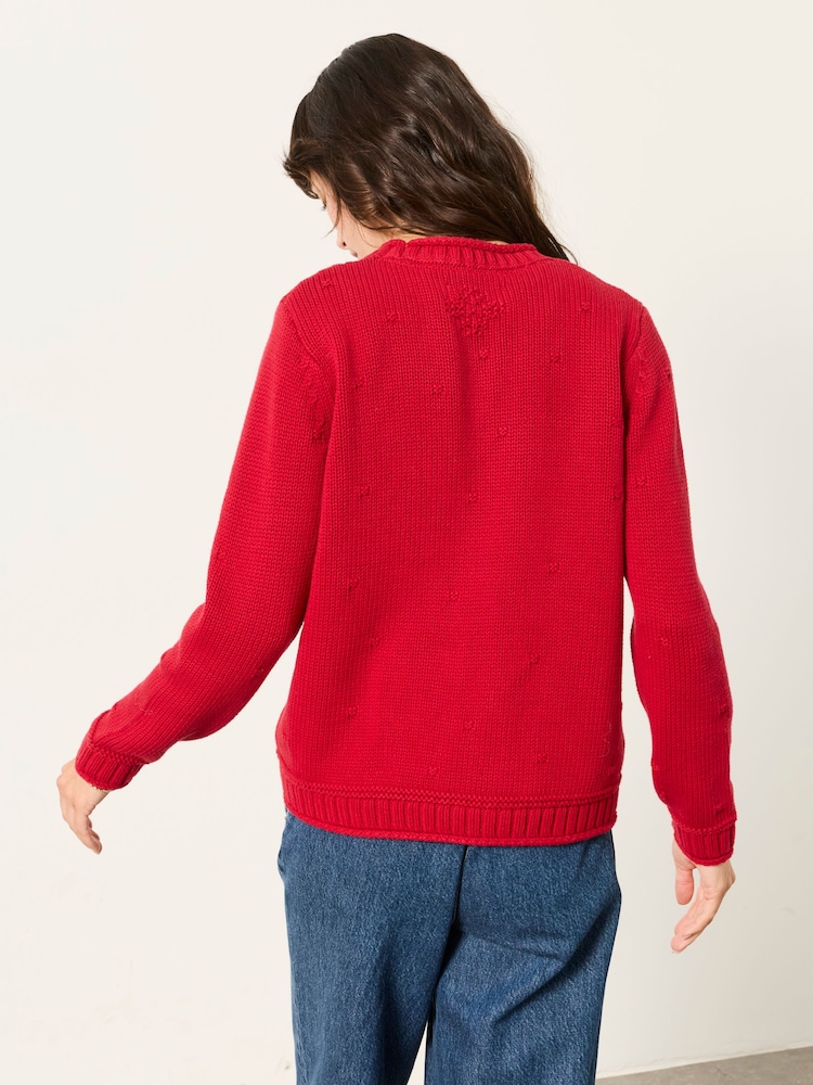FatFace Red Snoopy Knitted Crew Christmas Jumper - Image 2 of 10 FatFace Red Snoopy Knitted Crew Christmas Jumper - Image 2 of 10