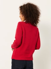 FatFace Red Snoopy Knitted Crew Christmas Jumper - Image 6 of 10