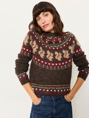 FatFace Squirrel Knitted Fairisle Jumper - Bild 1 av 6