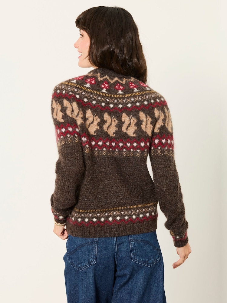 FatFace Squirrel Knitted Fairisle Jumper - Bild 2 av 6