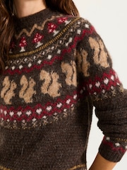 FatFace Squirrel Knitted Fairisle Jumper - Bild 3 av 6